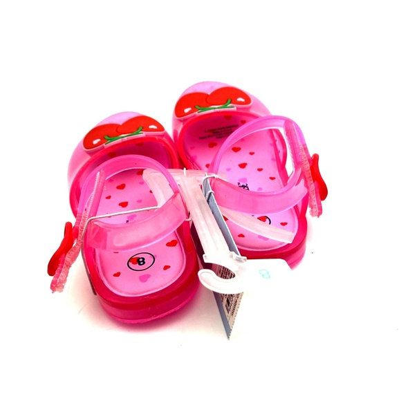 Girls Sandal Shoes Size 8 Jelly Cherry Pink Lainey Adjustable Strap Children - Picture 4 of 8